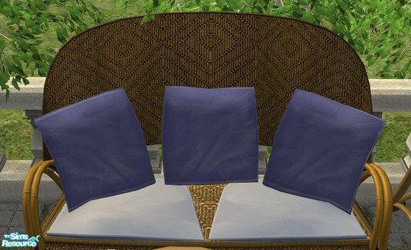 Sims 2 — Outdoor 2009 - Pillowset Loveseat blue by ShinoKCR — 