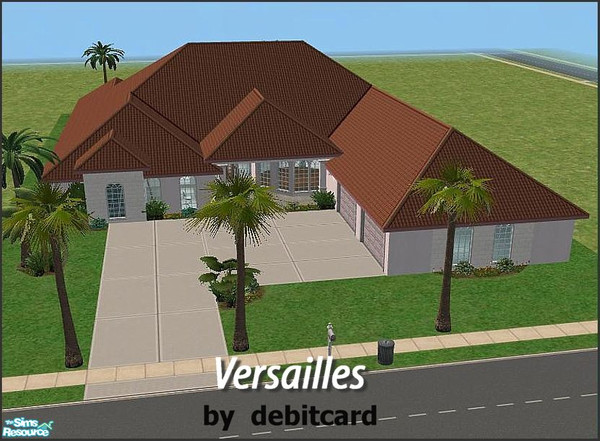 Sims 2 — Versailles by debitcard — This Mediterranean style bungalow will please any Sim looking for space &