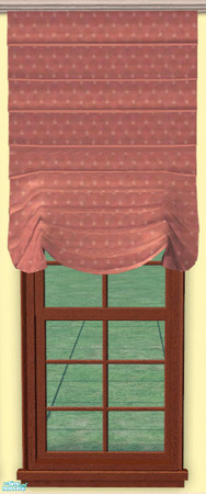 Sims 2 — SIlk Dot Roman Shades in Wine by lisa9999 — Wine silk roman shade.