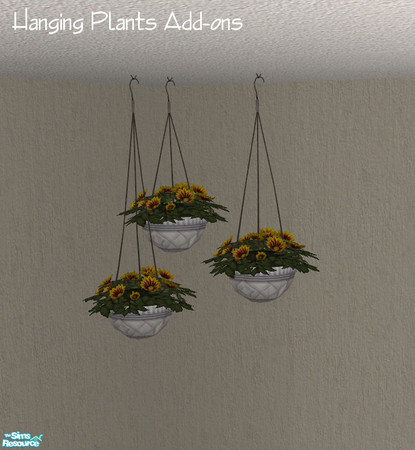 Sims 2 — Maxis Plants Add-ons III - Hanging Flowers Yellow by Mutske — 