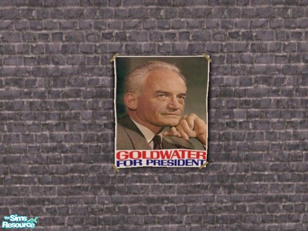 Sims 2 — Summer of 64 Posters - Goldwater by drewsoltesz — Recolour of the Sims 2 poster, \'Civic Idol\' these are two