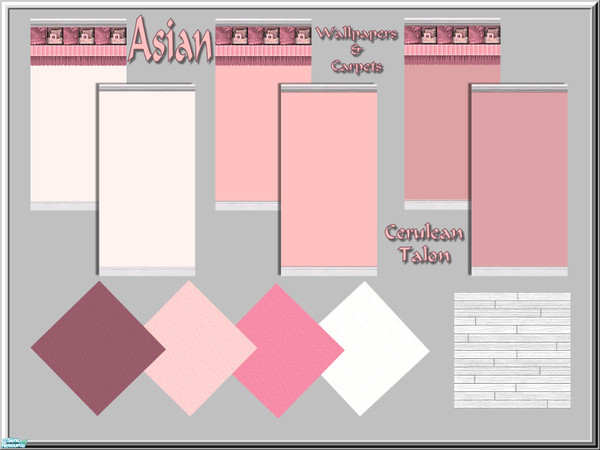 Sims 2 — Asian Baby Wallpaper & Floor by Cerulean Talon — Gentle pastels with pleasing textures to sooth and comfort
