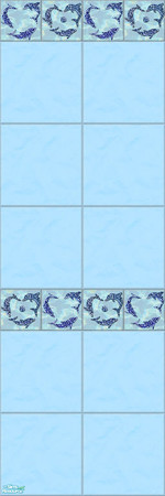 Sims 2 — Aqua-Marine Dolphin Bathroom - Wall Tiles 1 by shadow66 — From my \'Aqua-Marine Dolphin Bathroom\' - Aqua-blue