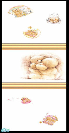 Sims 2 — Bear Necessities Wall + Floor Set - Hugging Wall by shadow66 — An addition to my \'Bear Necessities\' range -