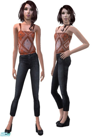Sims 2 — For Teen Girls - Orange by Grizzelda — Cute outfit for teens that will fit any casual social occasion! Don\'t