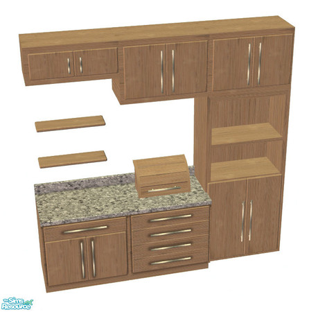 Sims 2 — Hanover Kitchen Recolors - Oak by sim_man123 — Oak recolor of my Hanover Kitchen. This file will recolor all