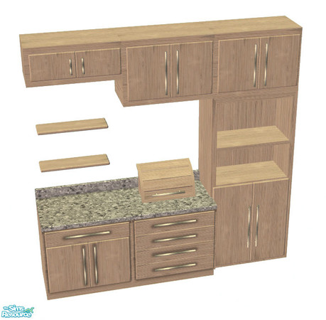 Sims 2 — Hanover Kitchen Recolors - Bleached Oak by sim_man123 — Bleached Oak recolor of my Hanover Kitchen. This file