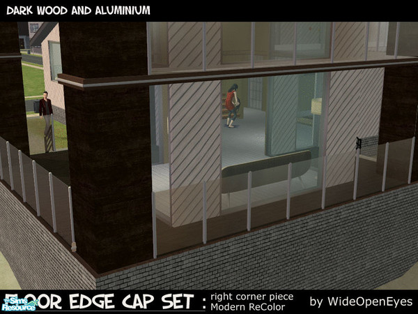 Sims 2 — FEC - Modern Wood - Dark Right by wideopeneyes — Recolor of the Modern Floor Cap using the wood texture from the