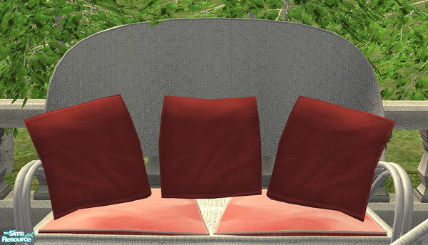 Sims 2 — Outdoor 2009 white - Pillowset Loveseat red by ShinoKCR — 