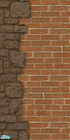 Sims 2 — Old Manor Brick-2_Corner-2 by debitcard — Restored old manor brick with mocha stone accents. Works with my \'Old