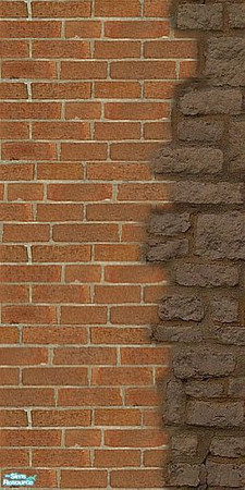 Sims 2 — Old Manor Brick-2_Corner-1 by debitcard — Restored old manor brick with mocha stone accents. Works with my \'Old