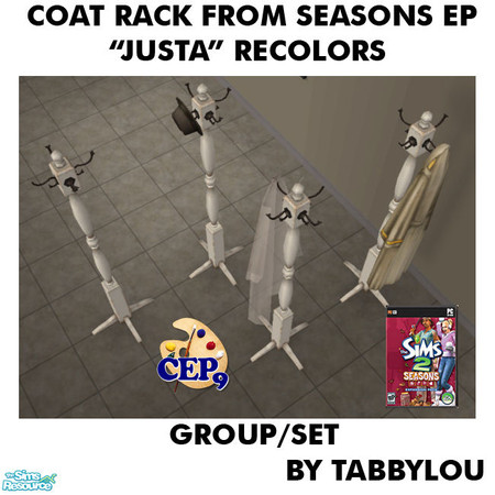 Sims 2 — TL - Seasons Coat Rack de Lovely Justa Set by TabbyLou — Recolors of the Season\'s EP, Coat Rack de Lovely