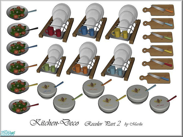 Sims 2 — KD Recolor 2 by marilu — new Colors for the Kitchen-Clutters Part 2