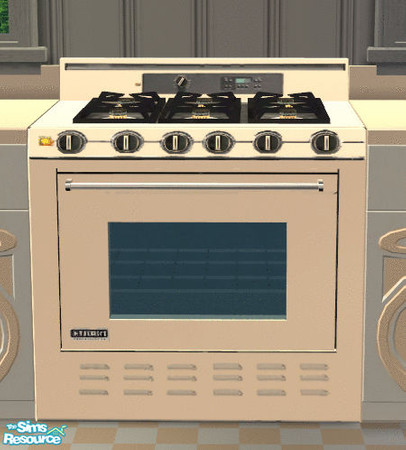 Sims 2 — JSF Nouveau Kitchen in Peach Stove by lisa9999 — A peach enameled stove.