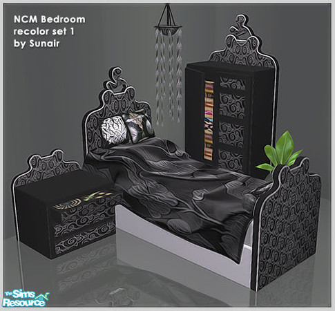 Sims 2 — NCM Bedroom - Recolor set 1 by Sunair — NCM Bedroom - Recolor set 1 (black)