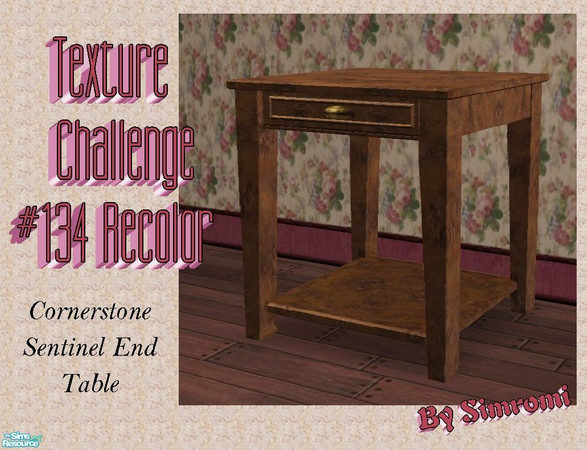 Sims 2 — TC134 Maxis Cornerstone End Table Recolored by simromi — Maxis Cornerstone End Table recolored using