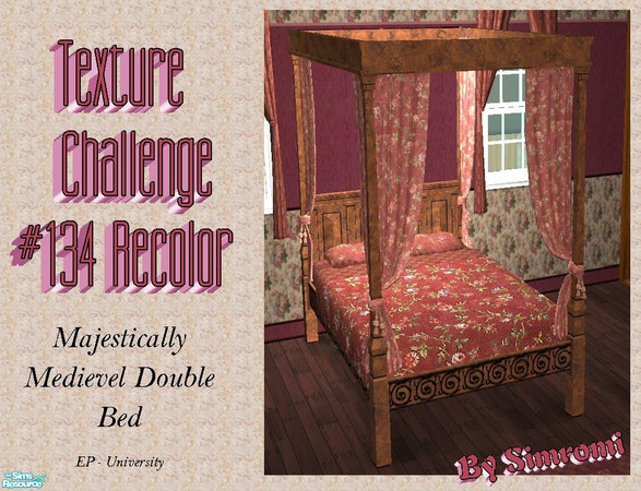 Sims 2 — TC134 Maxis Majestically Medieval Double Bed Recolored by simromi — Maxis Majestically Medieval Double Bed