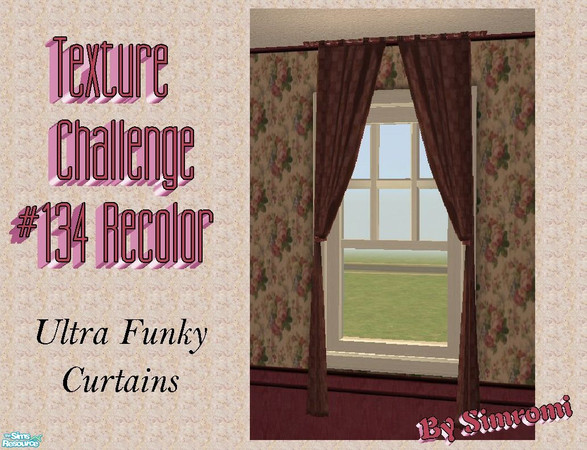 Sims 2 — TC134 Maxis Ultra Funky Curtains Recolored by simromi — Maxis Ultra Funky Curtains recolored using
