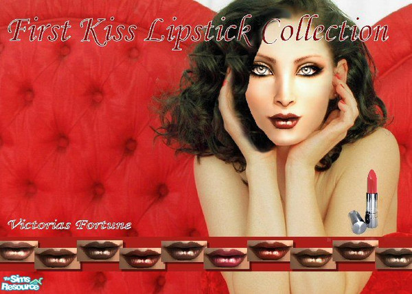 Sims 2 — VF First Kiss Lipstick Collection by fortunecookie1 — Here are 10 new lipsticks that still have the blush of