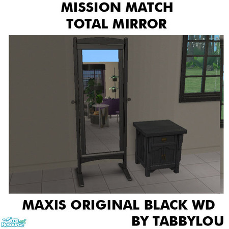 Sims 2 — TL - MM TotalMirrorFloorMirror OrigBlackWd by TabbyLou — Maxis Original Black Wood Recolor of the Total Mirror