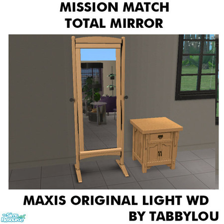 Sims 2 — TL - MM TotalMirrorFloorMirror OrigLightWd by TabbyLou — Maxis Original Light Wood Recolor of the Total Mirror