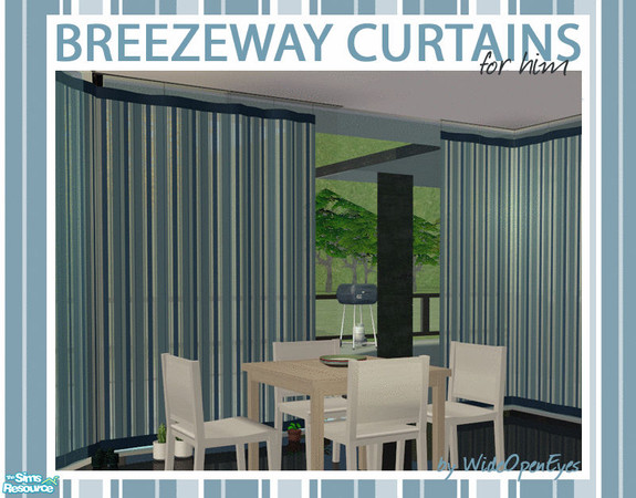 Sims 2 — Breezeway For Him - Blue Corner by wideopeneyes — A set of recolors for the Breezeway Curtains that your