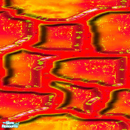 Sims 2 — Gothic Red Wall & Stone Floor Set - Flowing Lava by eriduserpent — Hot liquid lava terrain...just because I