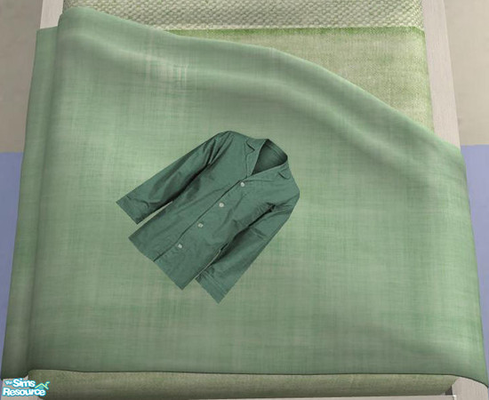 Sims 2 — Minimalistic Bedroom white - Pyjama green by ShinoKCR — 