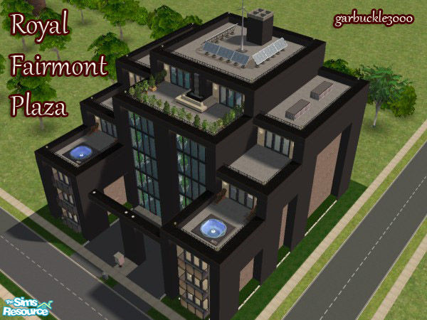 Sims 2 — Royal Fairmont Plaza by garbuckle3000 — This 21 suite hotel/apartment complex houses 18 bachelor suites, 2