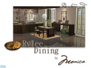 Sims 2 — Rylee Dining in Darkwood by ~Monica~ — A recolor in darkwood with neutral accents. Enjoy ;)