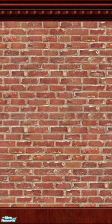 Sims 2 — Red Brick with Molding by DianaLee — I like to make one wall in a room in brick with the rest painted, but I\'m