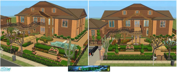 Sims 2 — Quengel 51 by Quengel — Size 3x3. With: Kitchen, livingroom, bedroom, 3 small bathrooms, 2 kids/teensrooms,