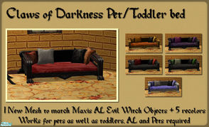 Sims 2 — Claws of Darkness Pet/toddler bed by Simaddict99 — made to match Maxis AL Evil Witch objects. pet bed that is