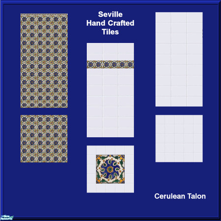 Sims 2 — Seville Wall & Floor Tiles by Cerulean Talon — Mediterranean elegance in these rich Seville tiles that will