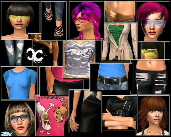 Sims 2 — Tecno Set by cippa1982 — 5 outfits for female adult sims. Don\'t forget to download the required mesh