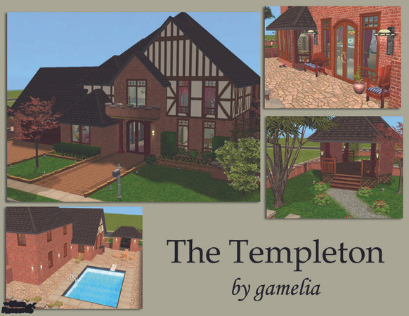 Sims 2 — The Templeton by gamelia — Traditional 4 bedroom, 2.5 bath family home. Open living/kitchen area with breakfast