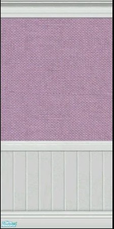 Sims 2 — Burlap Texture Walls 1 - Grape by missy_sceeter — Pretty, tinted burlap textured wall over white beadboard. (1