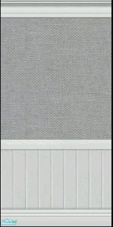 Sims 2 — Burlap Texture Walls 1 - Smoke by missy_sceeter — Pretty, tinted burlap textured wall over white beadboard. (1