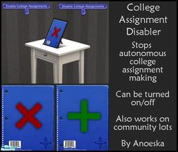 Sims 2 — College Assignment Disabler by AnoeskaB — Young Adults who start making assignments everywhere (specially when
