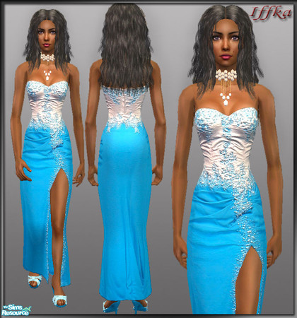 Sims 2 — Prom dress with front slit  by Iffka — Formal dress