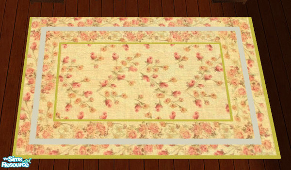Sims 2 — Pink Rose Livingroom Set Rug by lisa9999 — A pink floral area rug.