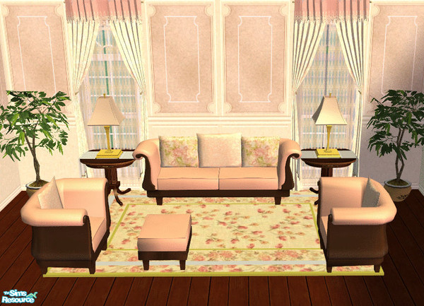 Sims 2 — Pink Rose Livingroom Set by lisa9999 — A small pink rose livingroom set.