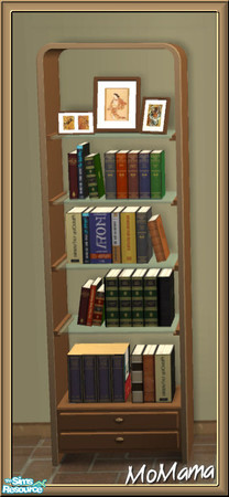Sims 2 — NK Arizona LR Chocolate - Bookcase by MoMama — A nice chocolate bookcase for brushing up on those skills.