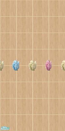 Sims 2 — D2DTC 100 Tiled Wooden Wall with Roses by D2Diamond — ...