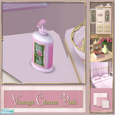 Sims 2 — Vintage Charm Pink - Soapbottle Pink Recol by Cashcraft — Vintage Charm Pink is a collection of recolors for the