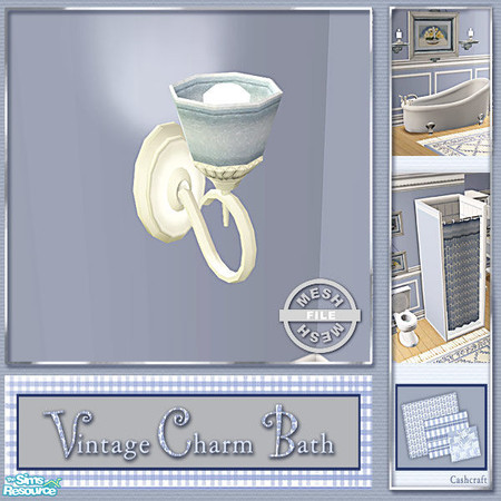 Sims 2 — Vintage Charm Bath -Wallsconce Mesh by Cashcraft — A bathroom set to match the Vintage Charm Bedroom. The set