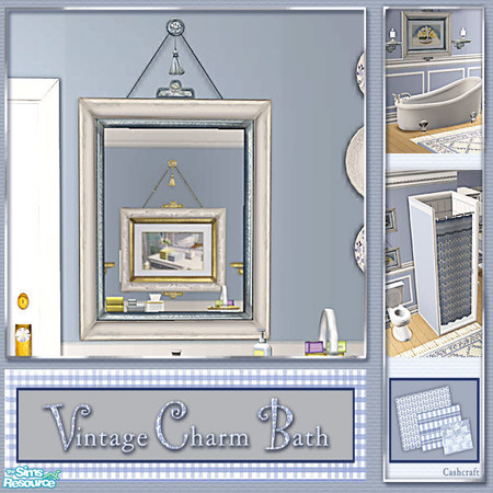 Sims 2 — Vintage Charm Bath - Vanity Mirror Blue Recol by Cashcraft — A bathroom set to match the Vintage Charm Bedroom.