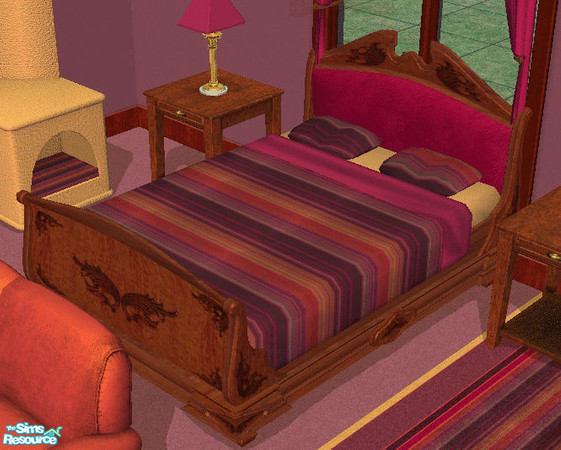 Sims 2 — October Stripe Bedroom/Bathroom Set - Bed by Resa2169 — Recolors Only. Not everything in the picture is up for