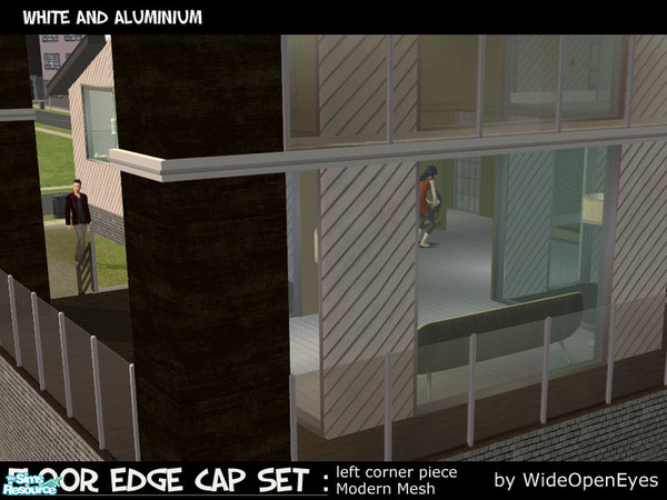 Sims 2 — Floor Edge Cap - Modern White Left by wideopeneyes — This is a chunky version of a floor edge skin in a Modern