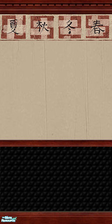 Sims 2 — Orient Walls & Floors - Wall w Border Kick Crown Chair by Cerulean Talon — Rich colors and textures that